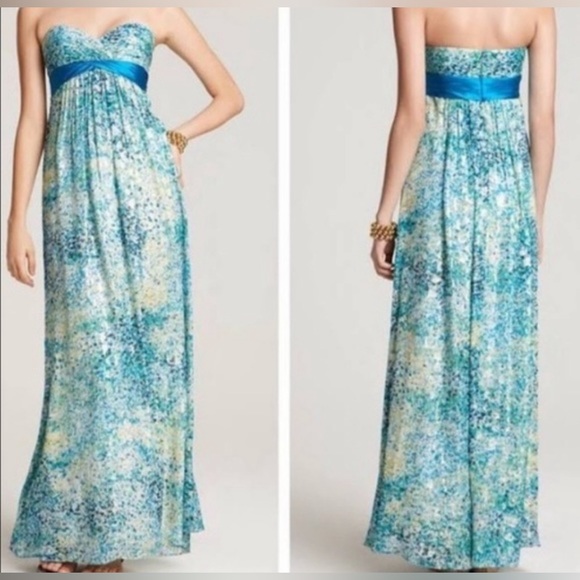 BCBG MaxAzria Metallic Chiffon Dress - Picture 2 of 13